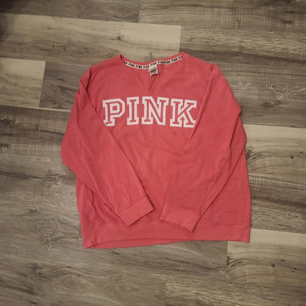 VS PINK NOTCH SWEATER LARGE
